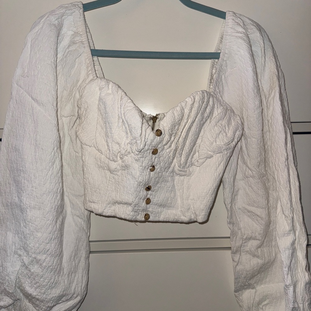 Sabo Skirt White Textured Blouse